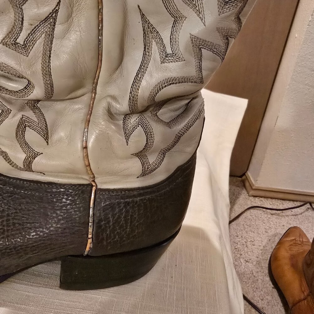 Tony Lama Exotic Cowboy Boots 11D  Shark skin - Picture 3 of 6